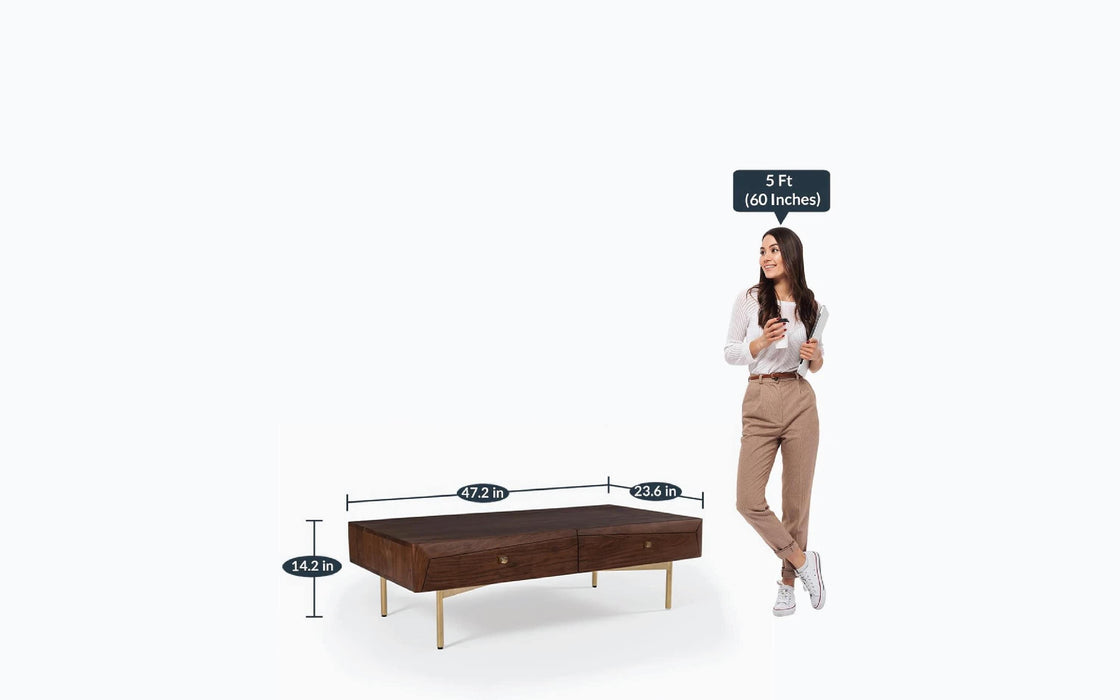 Buy Center Table - Barcelona Wooden Coffee Table With Drawers | Modern Center Table For Living Room & Bedroom by Orange Tree on IKIRU online store