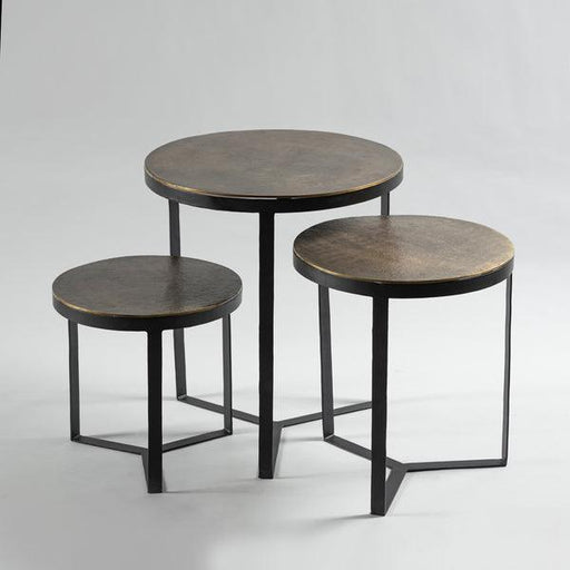 Buy Center Table - Black Iron Round Side Table | Center Coffee Table For Living Room & Home Set of 3 by Indecrafts on IKIRU online store
