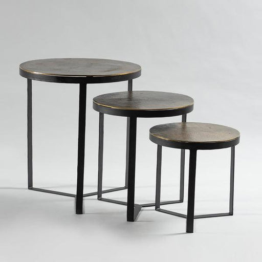 Buy Center Table - Black Iron Round Side Table | Center Coffee Table For Living Room & Home Set of 3 by Indecrafts on IKIRU online store