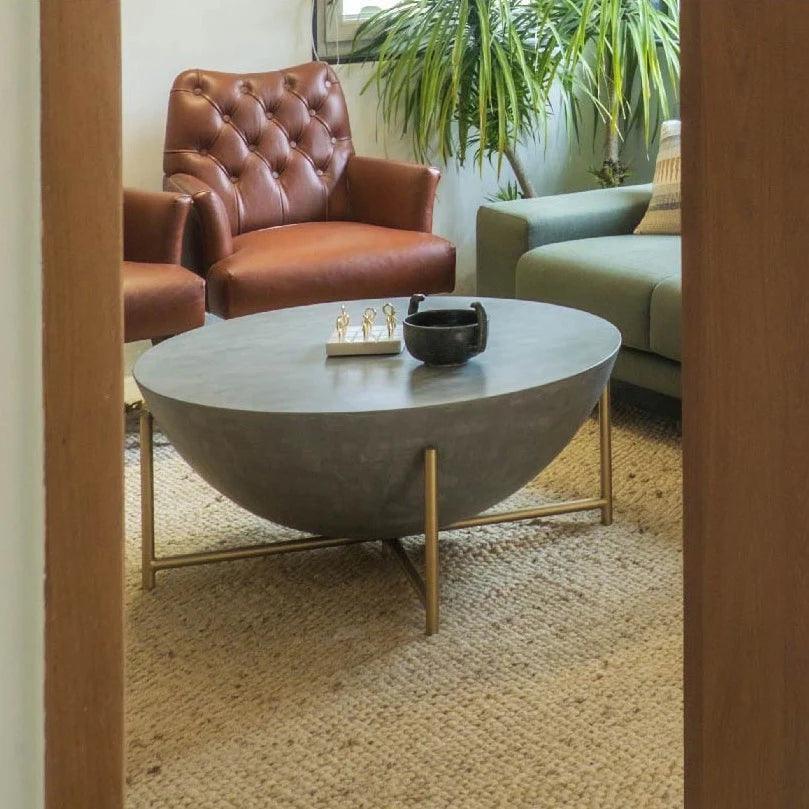 Buy Center Table - Dome Coffee Central Table Side Desk for Living Room | Stone Finish by Objectry on IKIRU online store