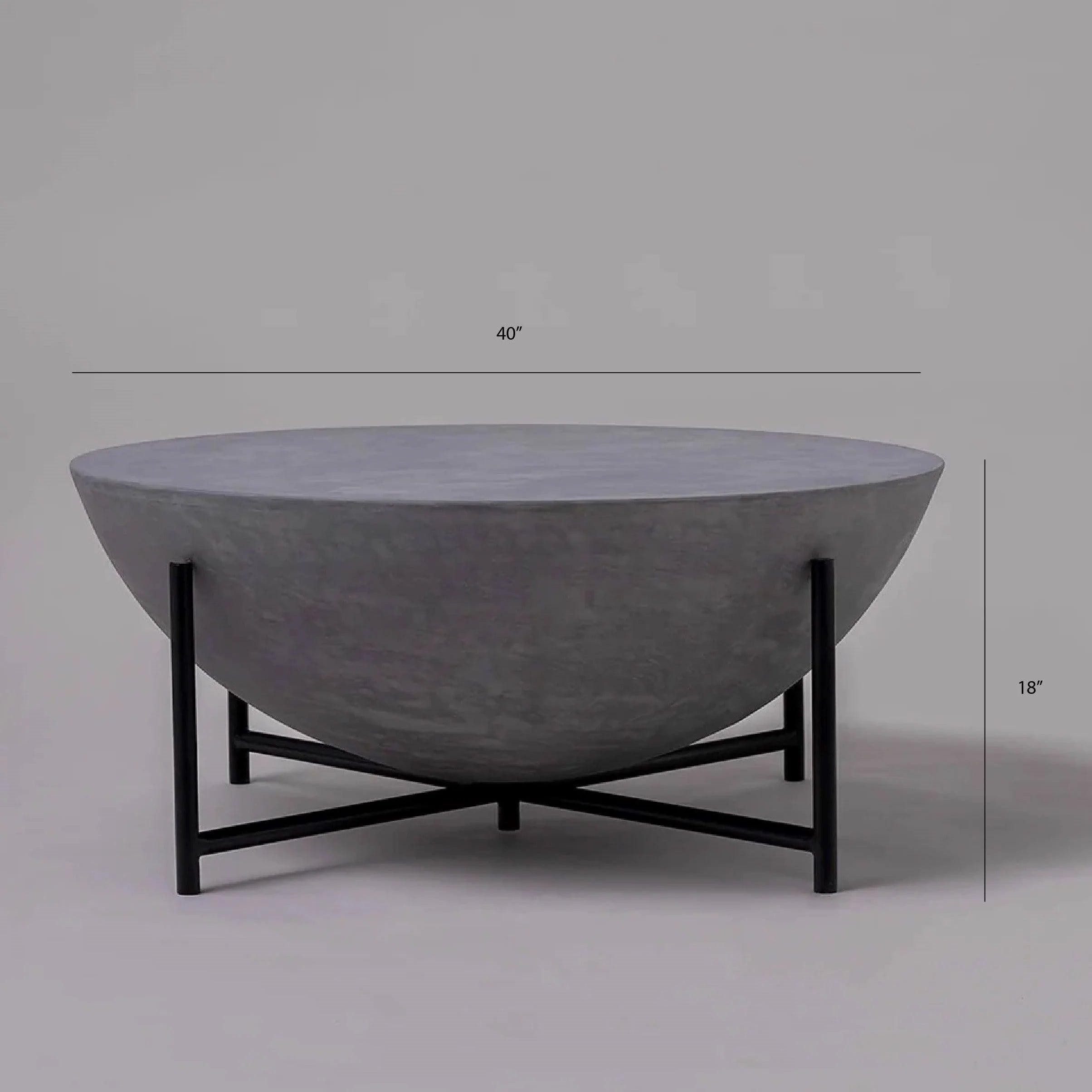 Buy Center Table - Dome Coffee Central Table Side Desk for Living Room | Stone Finish by Objectry on IKIRU online store