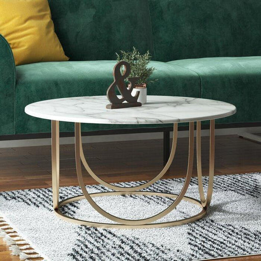 Buy Center Table - Gold Iron & Marble Frame Center Coffee Table For Living Room & Hall by Handicrafts Town on IKIRU online store