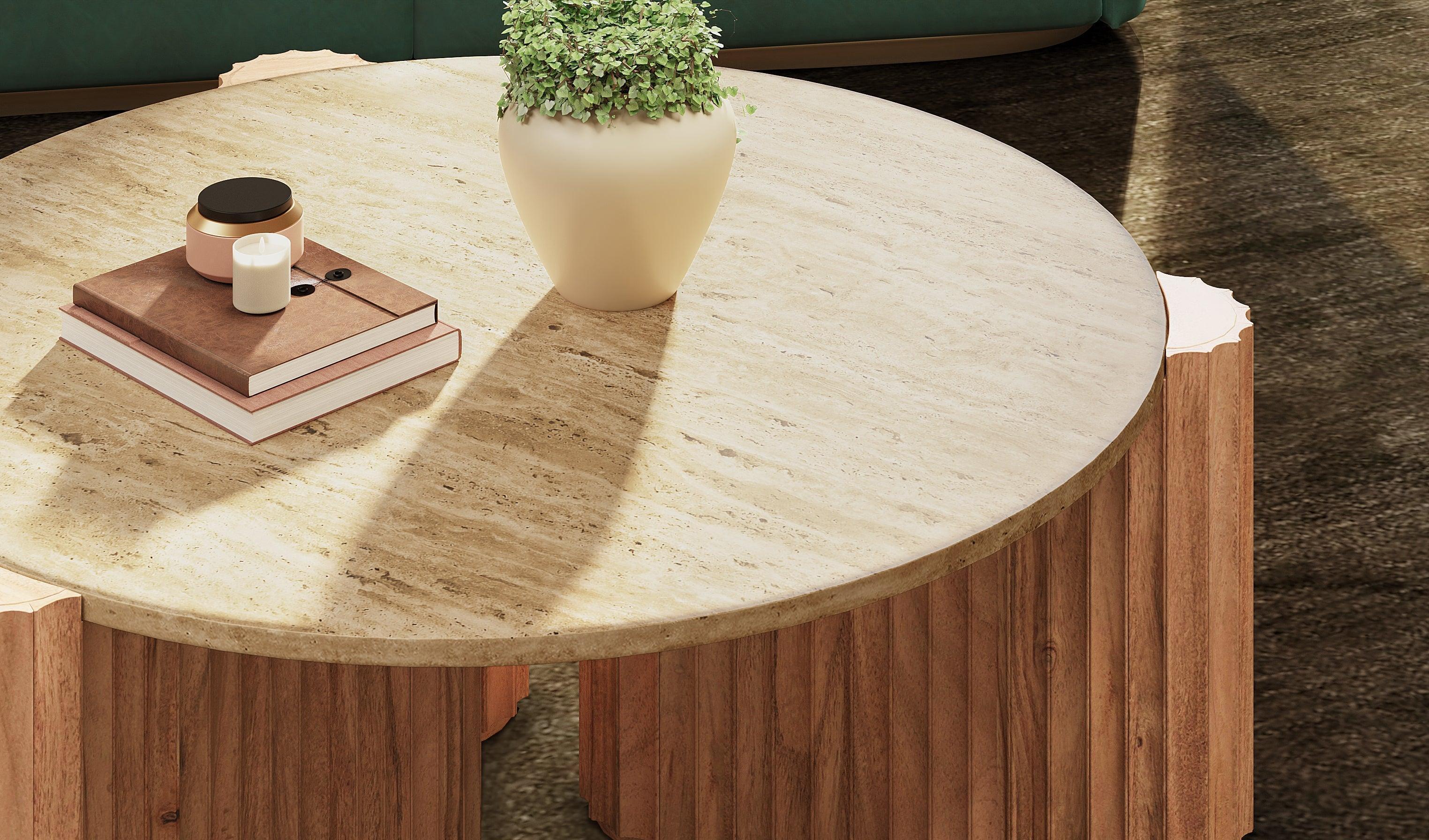 Buy Center Table - Katora Wooden Living Room Center Table | Round Coffee Table For Home by Orange Tree on IKIRU online store