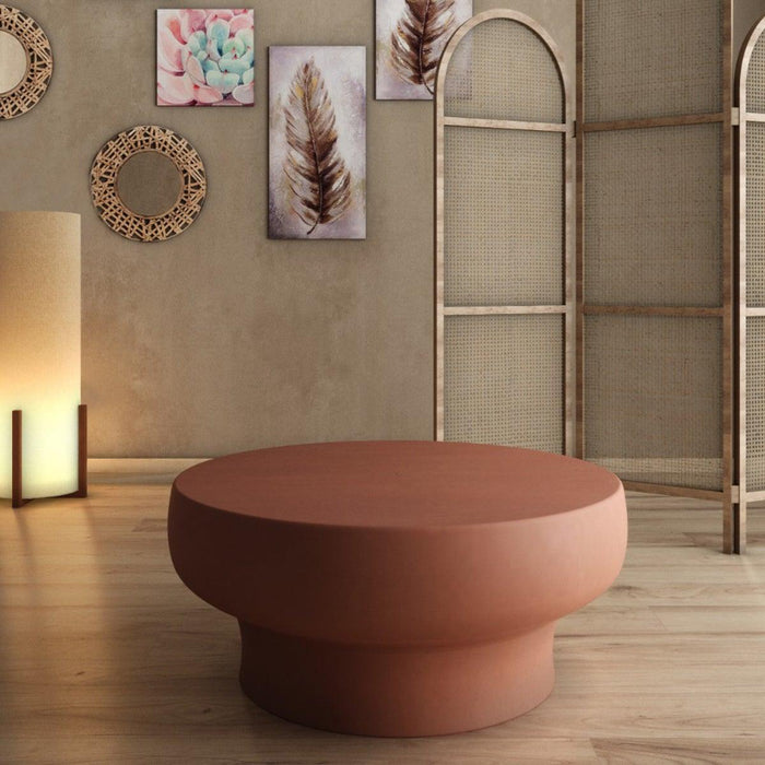 Buy Center Table - Minimal Round Centre Table For Living Room- Brown Earthy Look by Home4U on IKIRU online store