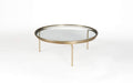 Buy Center Table - Olivia Round Center Coffee Table | Modern Glass & Metallic Teapoy For Living Room & Home by Orange Tree on IKIRU online store