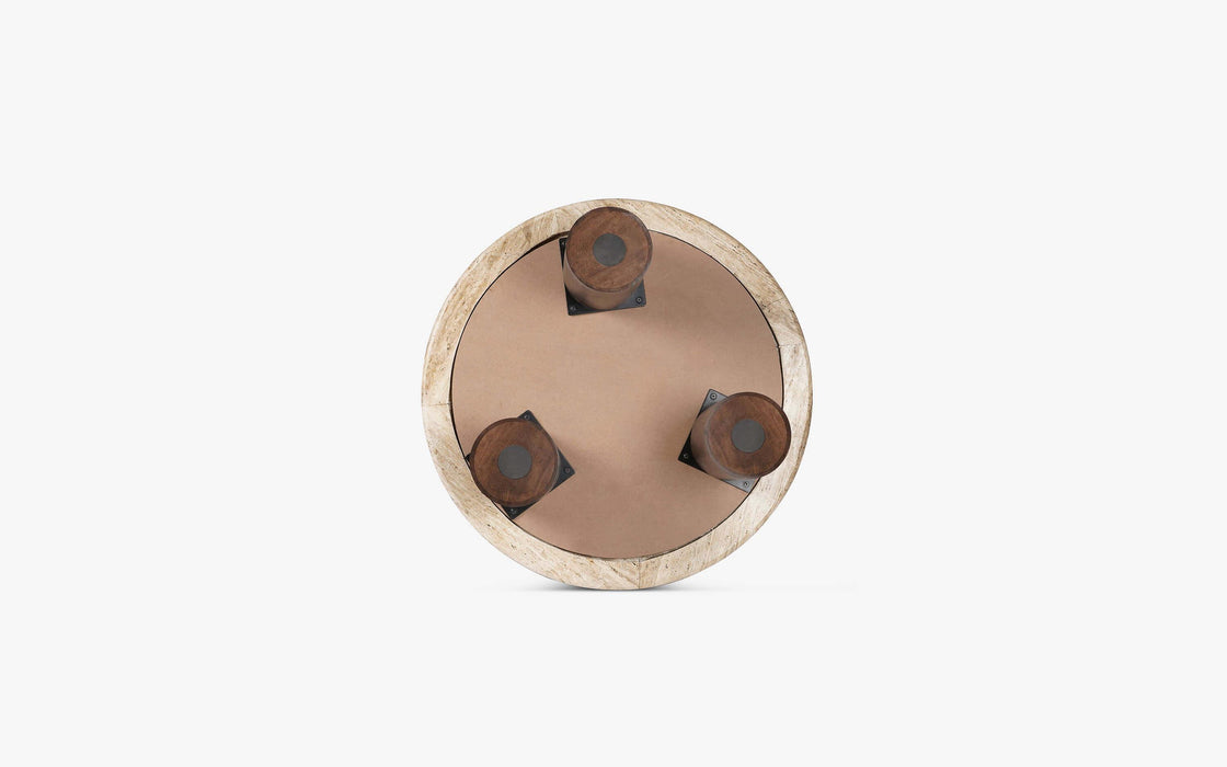 Buy Center Table - Shota Wood & Marble Round Coffee Table | Minimal Center Table For Bedroom & Home by Orange Tree on IKIRU online store