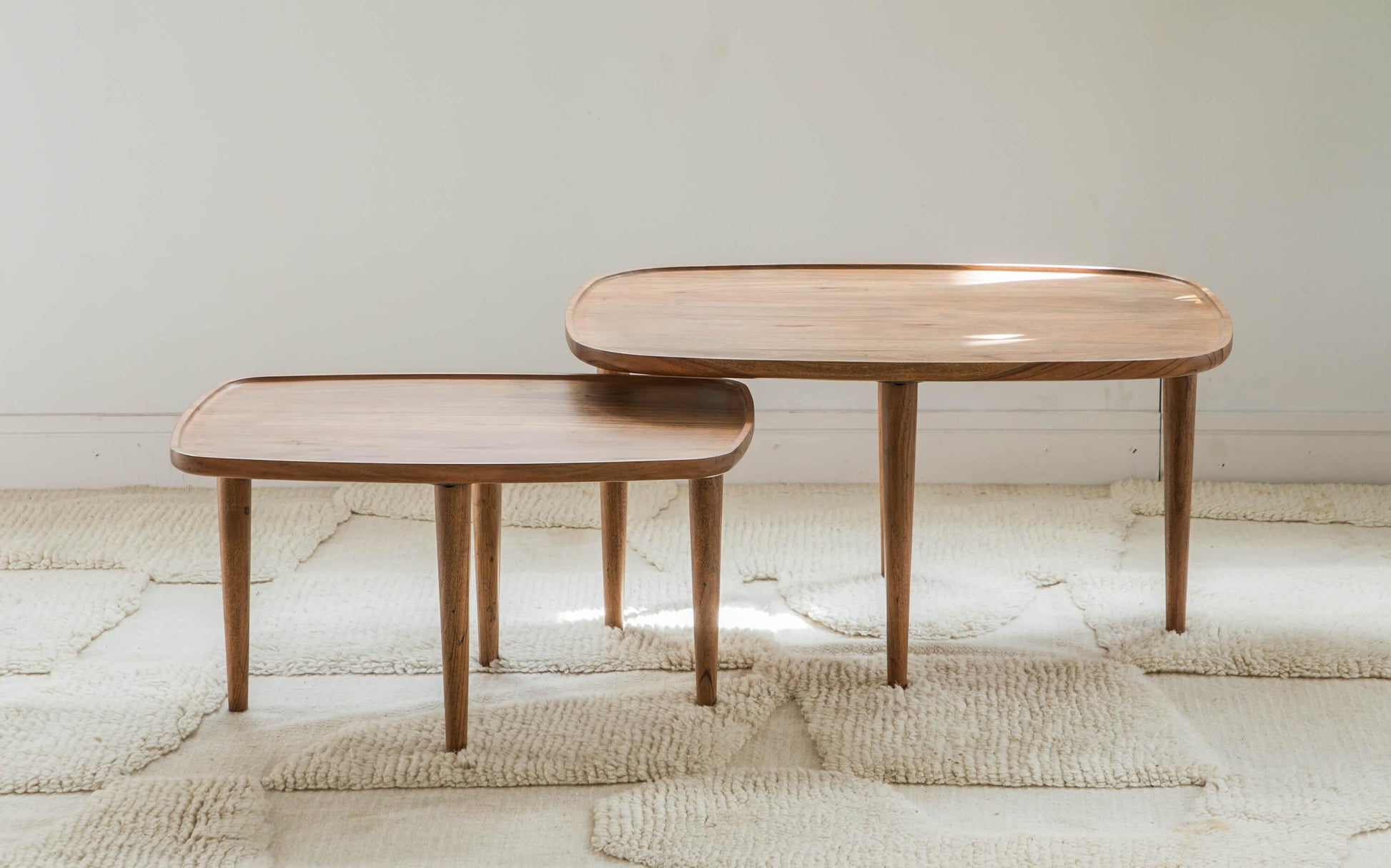 Buy Center Table - Sora Acacia Wood Coffee Table | Small Nesting Table Set Of 2 For Living Room by Orange Tree on IKIRU online store