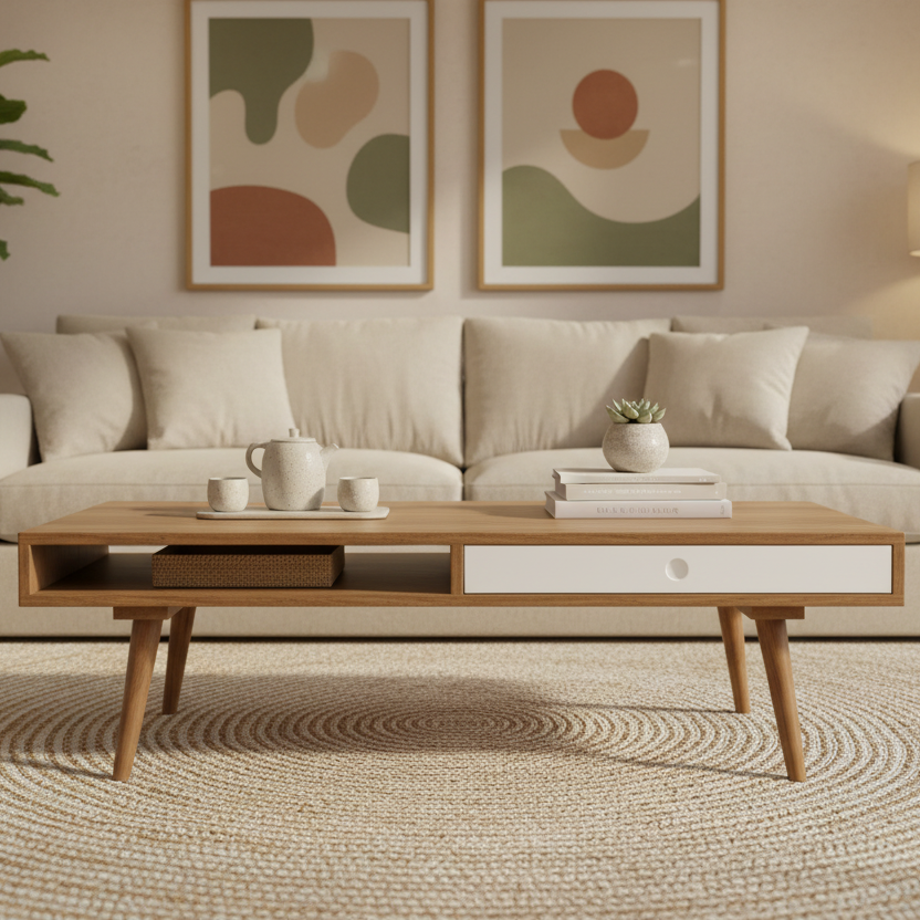 Wooden Center Teapoy Table For Living Room | Side Coffee Table For Home