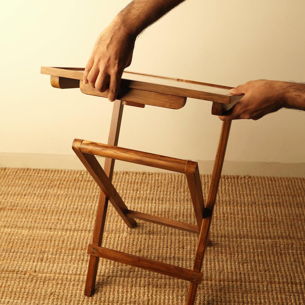 Buy Center Table - Wooden Square Folding Coffee Table | Mandala Design Side Table by bambaiSe on IKIRU online store