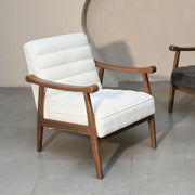 Buy Chair - Rhea Boucle Armchair for Living Room & Wooden Cushioned Lounge Chair by Muun Home on IKIRU online store