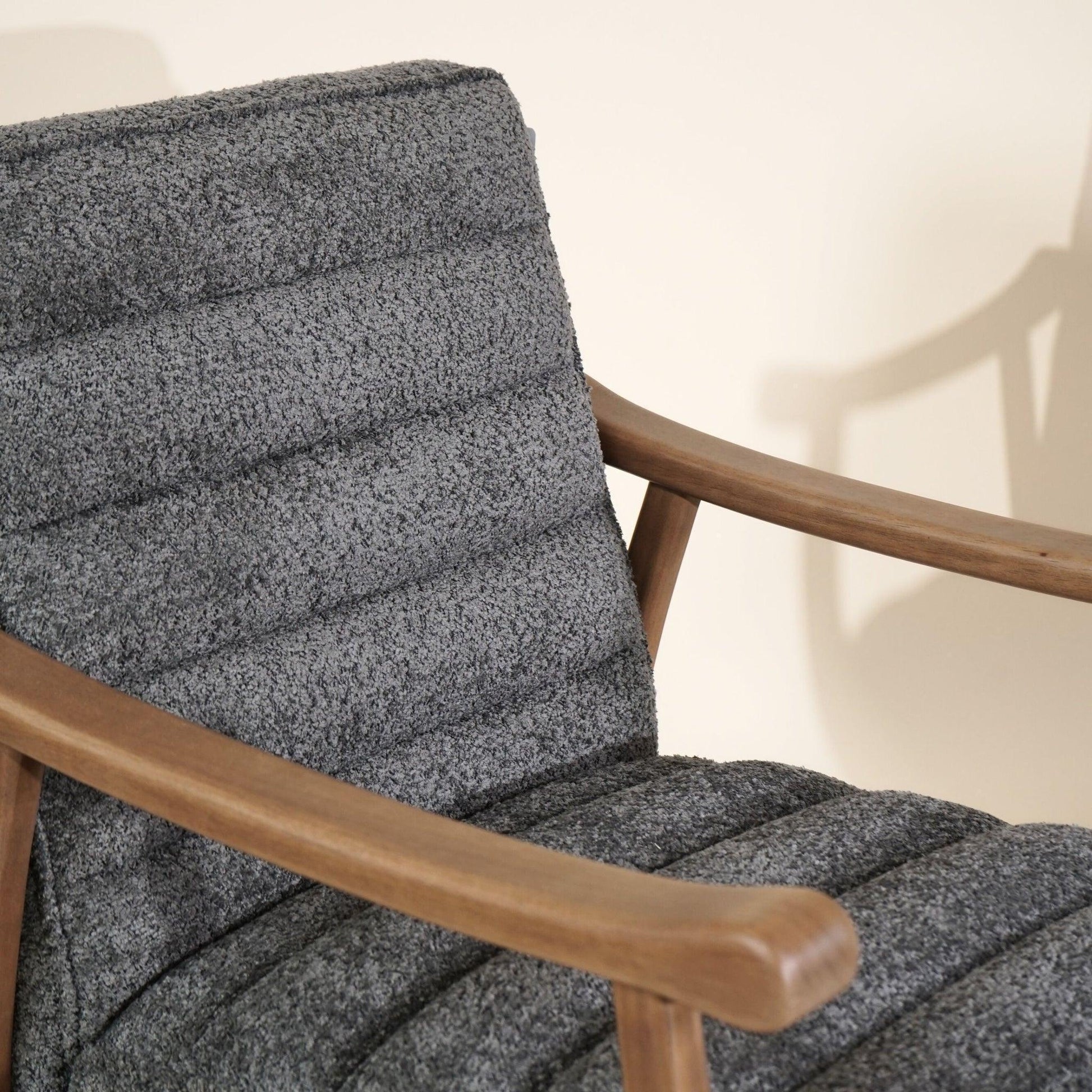 Buy Chair - Rhea Boucle Armchair for Living Room & Wooden Cushioned Lounge Chair by Muun Home on IKIRU online store