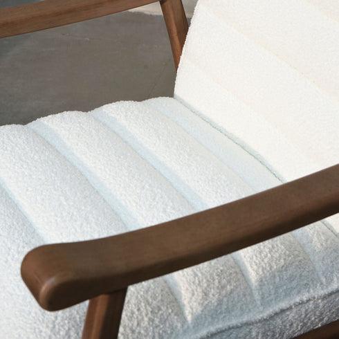 Buy Chair - Rhea Boucle Armchair for Living Room & Wooden Cushioned Lounge Chair by Muun Home on IKIRU online store