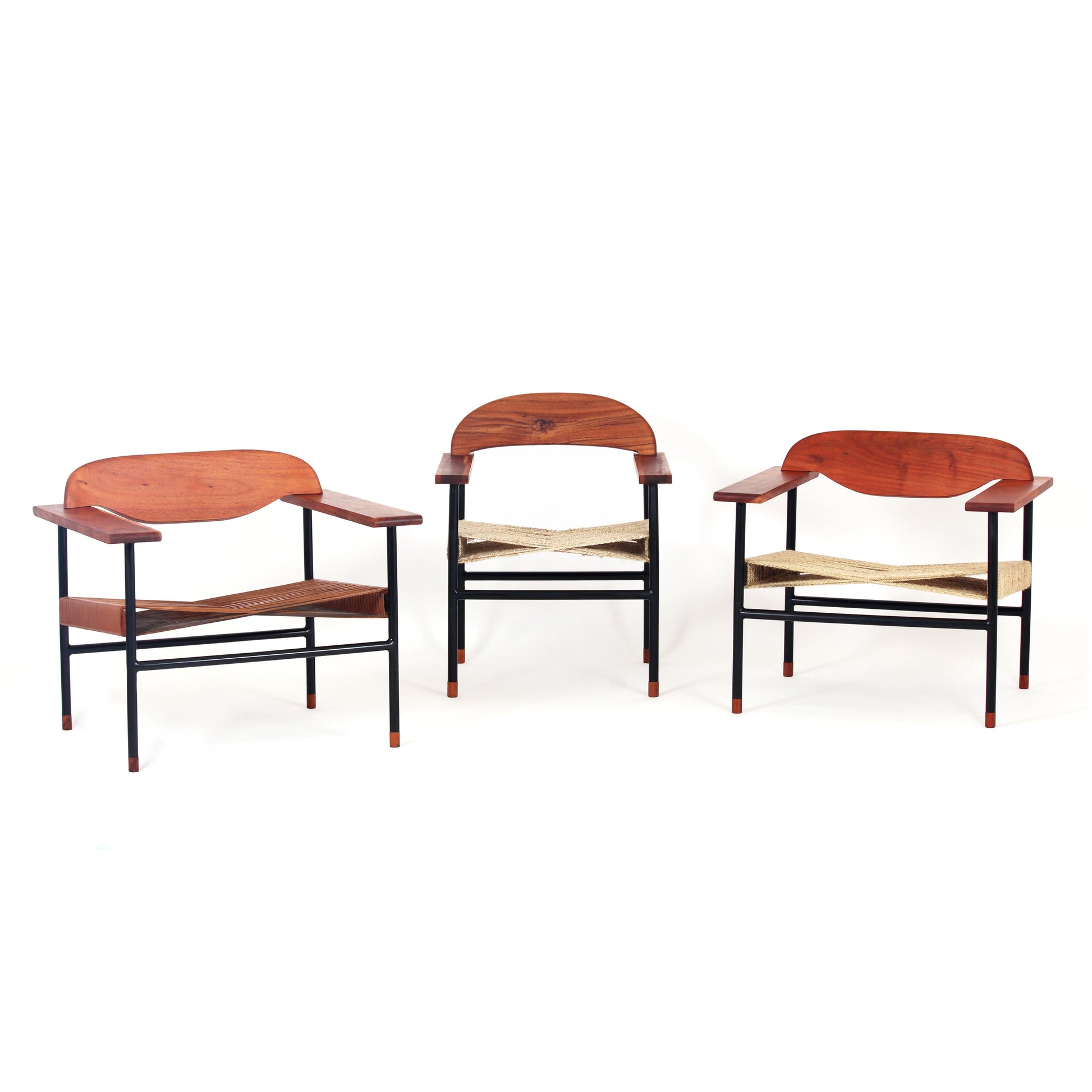 Buy Chairs Selective Edition - Cross Weave Lounge Chair - Leather by AKFD on IKIRU online store