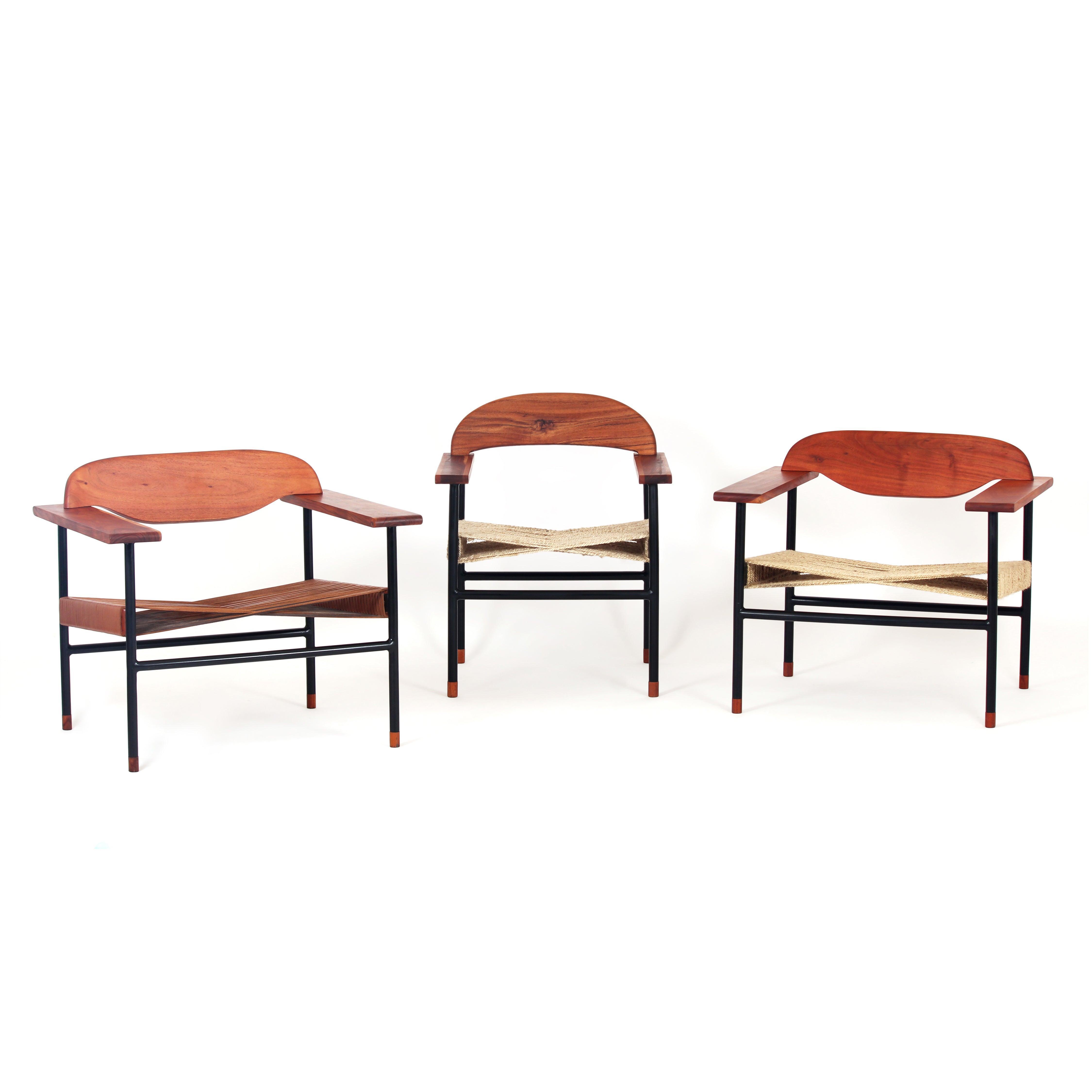 Buy Chairs Selective Edition - Cross Weave Lounge Chair - Leather by AKFD on IKIRU online store