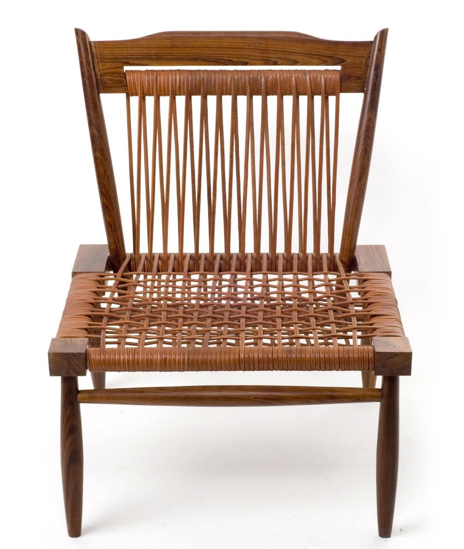 Buy Chairs Selective Edition - Leather Strap Wooden Lounge Chair by Anantaya on IKIRU online store