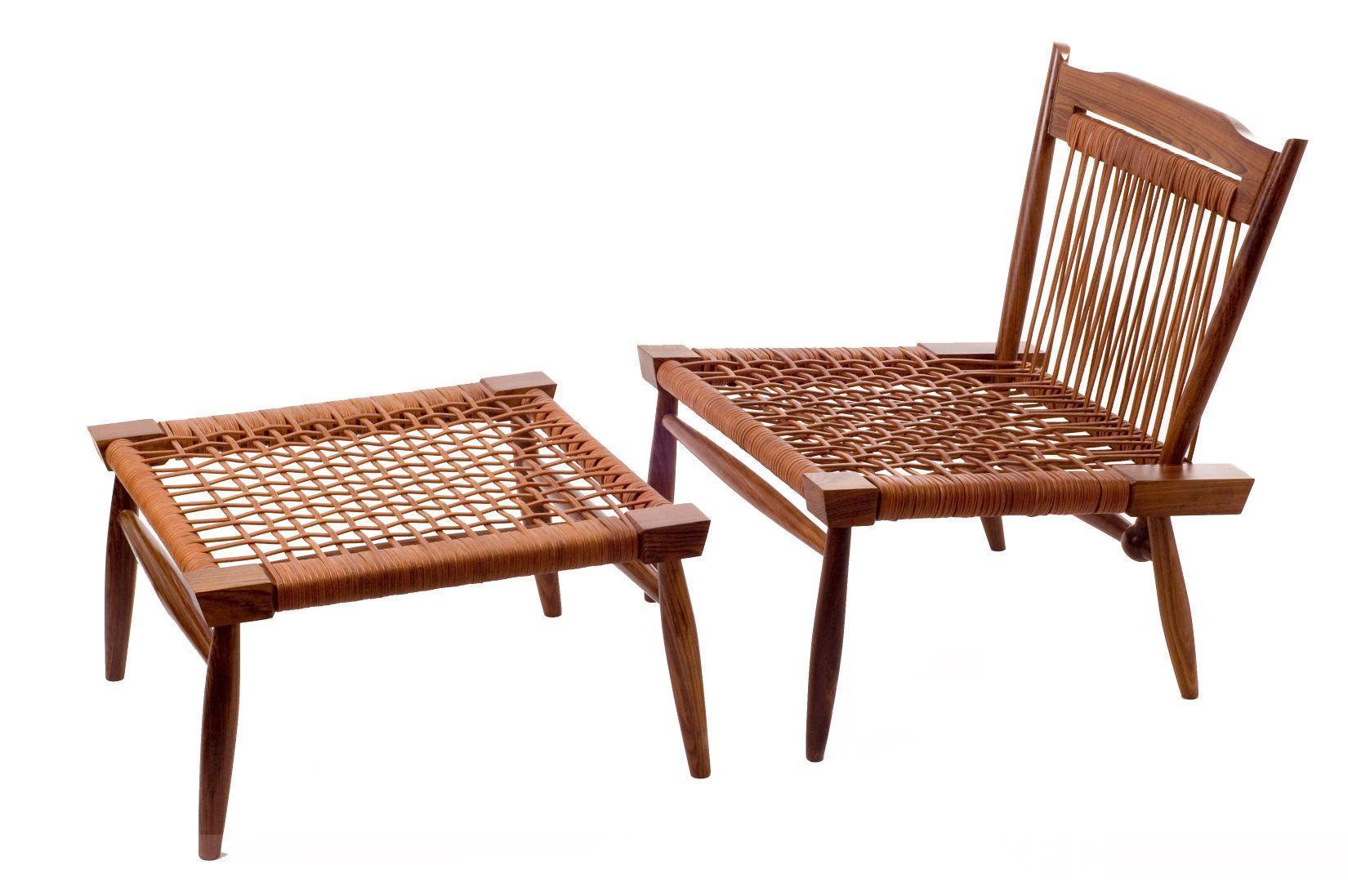 Buy Chairs Selective Edition - Leather Strap Wooden Lounge Chair by Anantaya on IKIRU online store