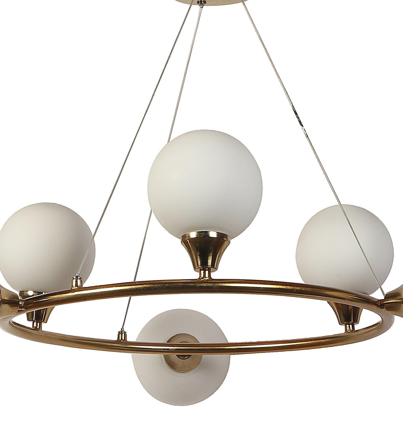 Buy Chandelier - Barcosa Unique Metallic & Glass Finish Chandelier | Decorative Hanging Lamp For Decor by ELIANTE by Jainsons Lights on IKIRU online store