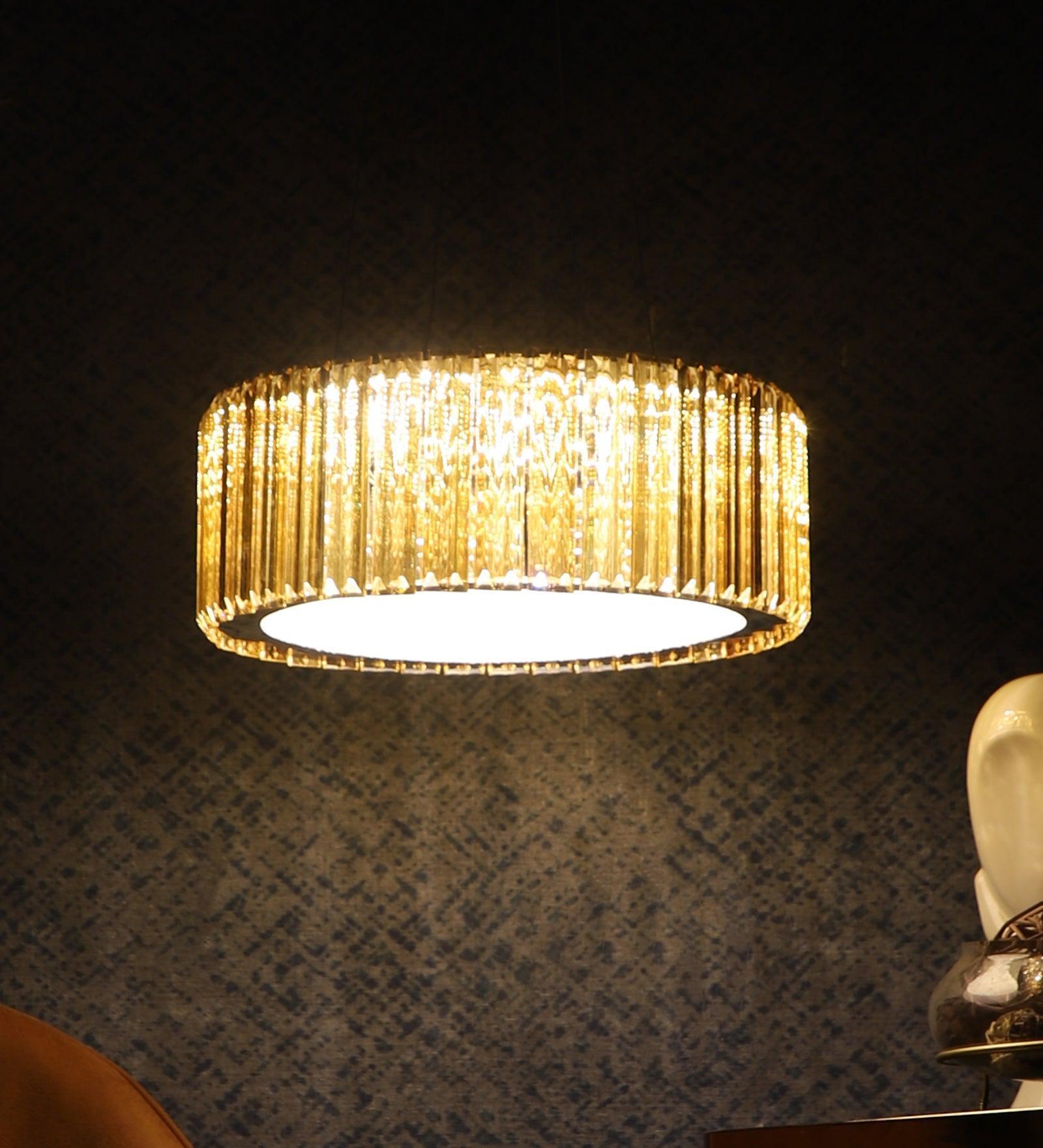 Buy Chandelier - Baroba Crystal Finish Modern Chandelier | Decorative Hanging Light For Living Room & Home by ELIANTE by Jainsons Lights on IKIRU online store