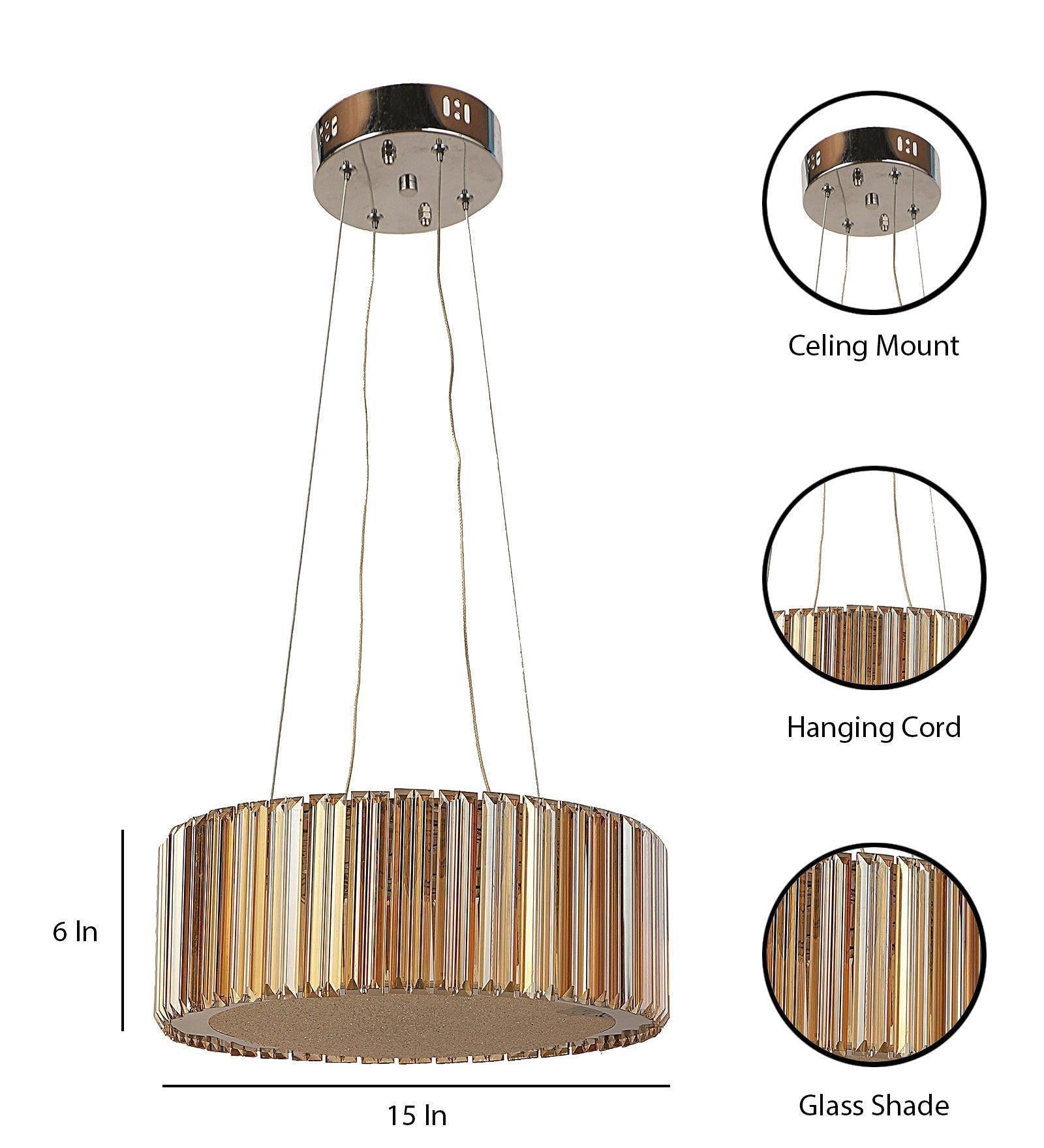 Buy Chandelier - Baroba Crystal Finish Modern Chandelier | Decorative Hanging Light For Living Room & Home by ELIANTE by Jainsons Lights on IKIRU online store