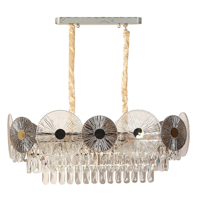 Buy Chandelier - Silsica Luxurious Crystal Finish Chandelier | Ceiling Hanging Light For Living Room & Home Decor by ELIANTE by Jainsons Lights on IKIRU online store
