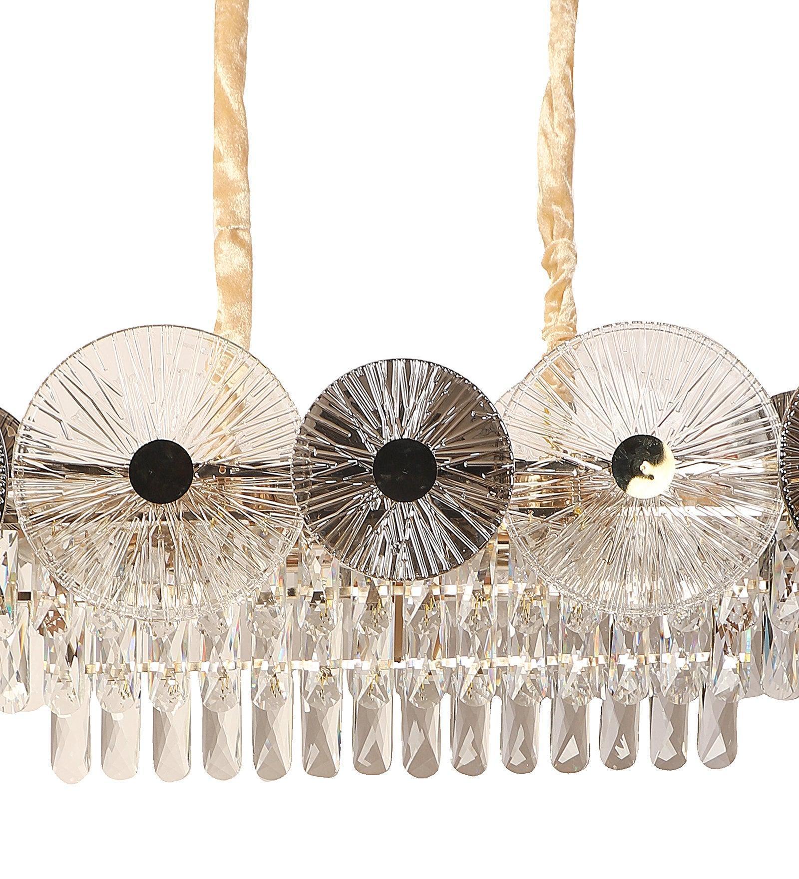 Buy Chandelier - Silsica Luxurious Crystal Finish Chandelier | Ceiling Hanging Light For Living Room & Home Decor by ELIANTE by Jainsons Lights on IKIRU online store