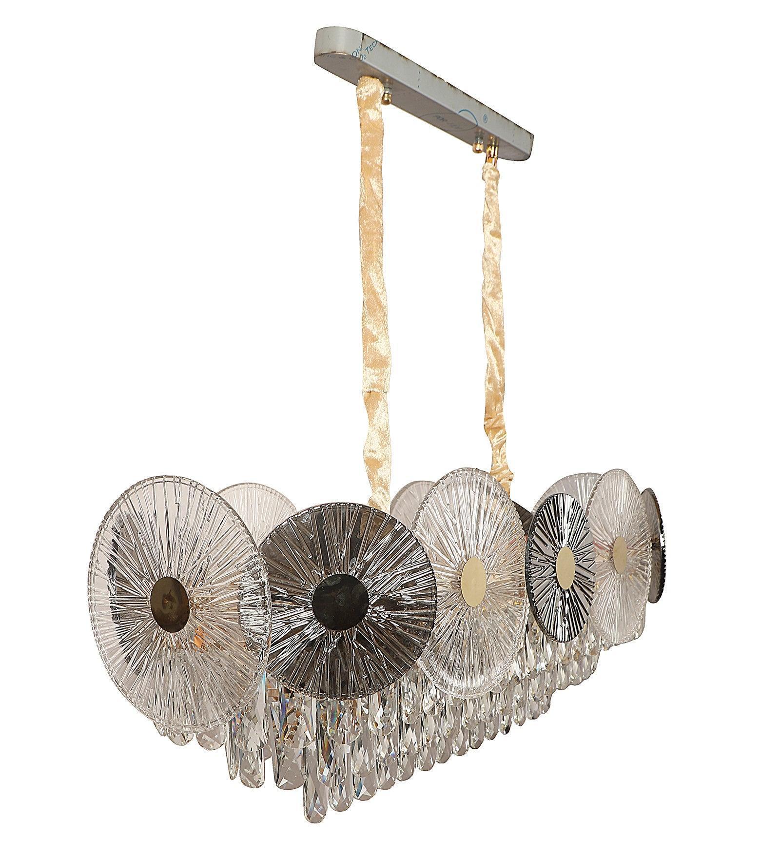 Buy Chandelier - Silsica Luxurious Crystal Finish Chandelier | Ceiling Hanging Light For Living Room & Home Decor by ELIANTE by Jainsons Lights on IKIRU online store