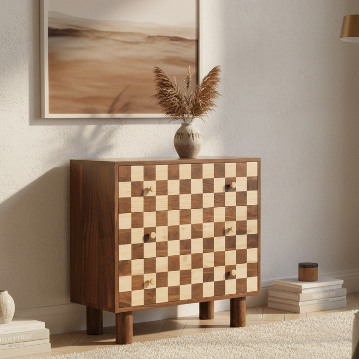 Chess Drawer Dresser | Side Table For Bedroom