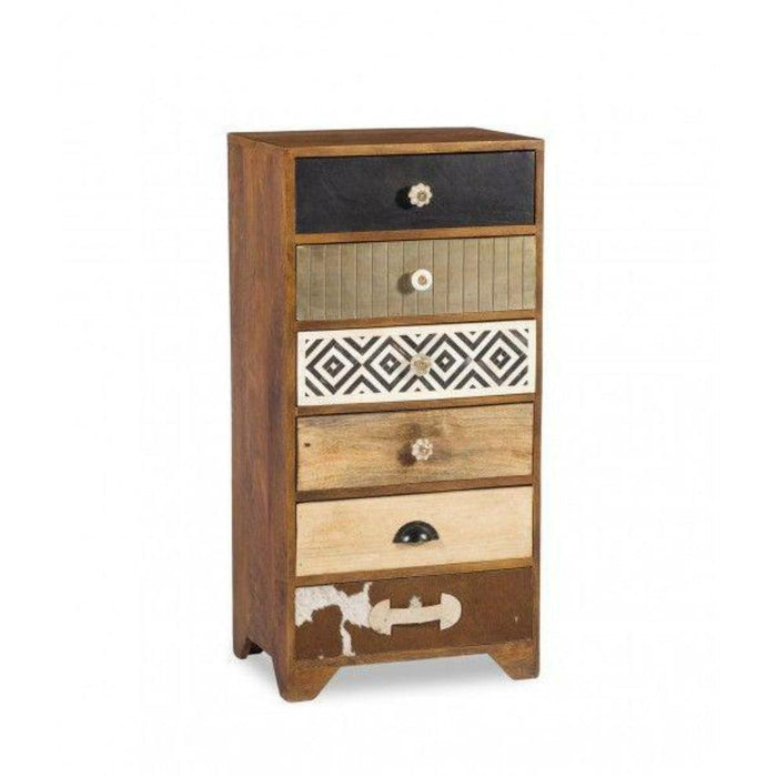 Buy Chest of Drawers - Distinqué 6 Drawer Chest for Home | Wooden Side Table with Drawers by Home Glamour on IKIRU online store