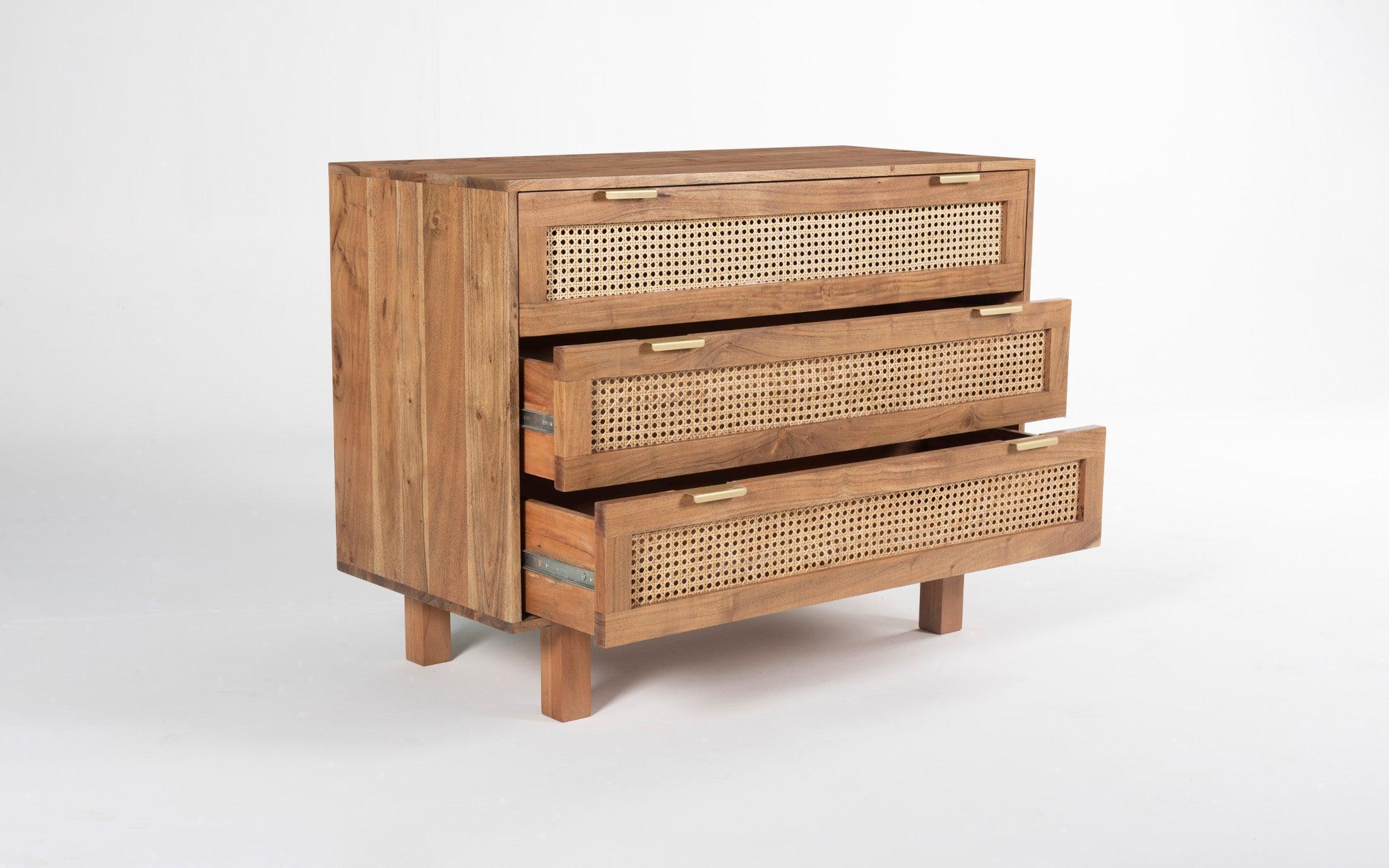 Buy Chest of Drawers - Kyoto Wood & Cane Chest Of Drawer | Modern Storage Drawers For Living Room & Bedroom by Orange Tree on IKIRU online store