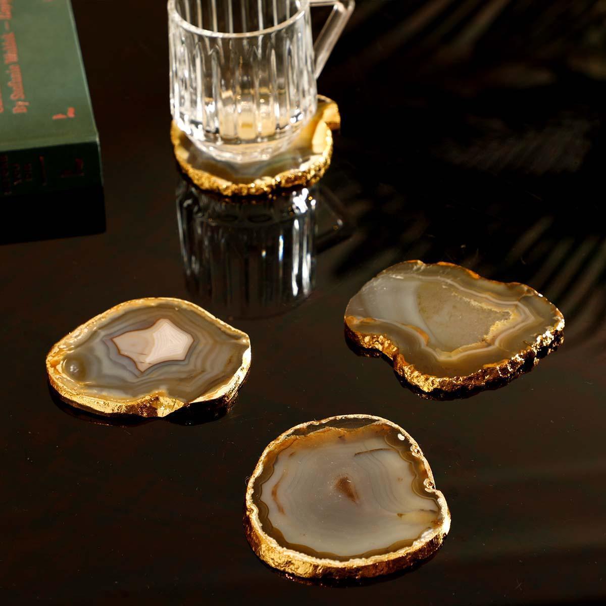 Buy Coaster - Arria Luxurious Agate Stone Finish Coaster Set Of 4 For Serving & Dining Table Decor by Home4U on IKIRU online store