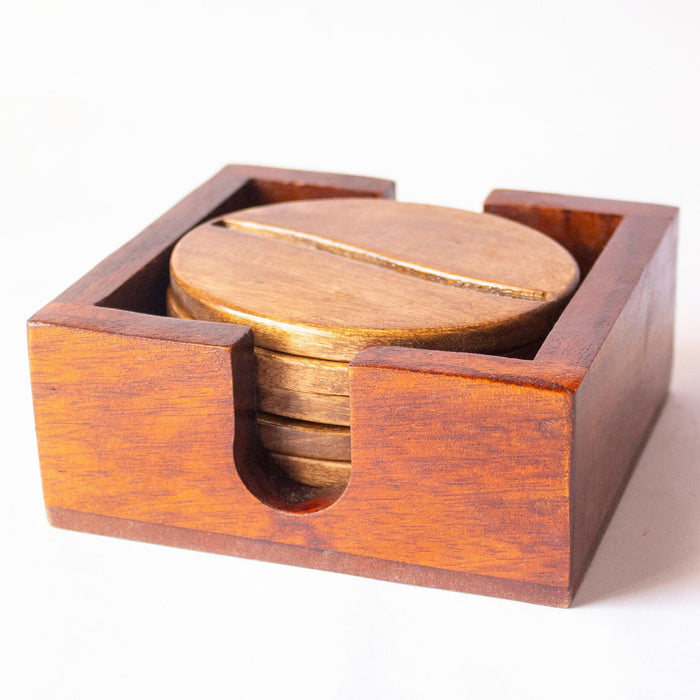 Buy Coaster - Bitter Coasters Set of 6 | Wooden Tea Coaster for Table by Byora Homes on IKIRU online store