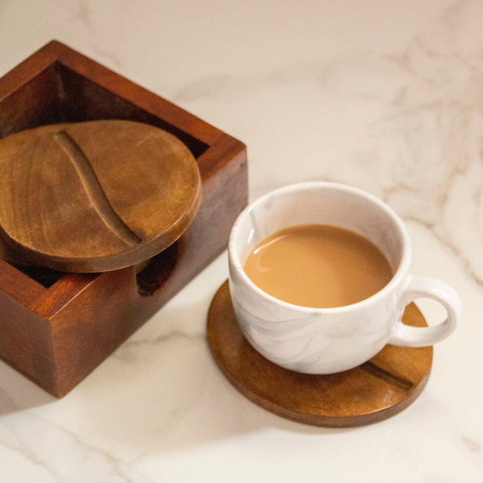 Buy Coaster - Bitter Coasters Set of 6 | Wooden Tea Coaster for Table by Byora Homes on IKIRU online store