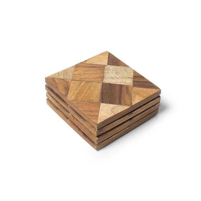 Buy Coaster - Brown And White Square Box Tea Coasters For Tableware And Home Set Of 4 by Casa decor on IKIRU online store