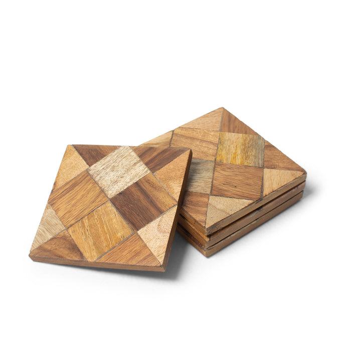 Buy Coaster - Brown And White Square Box Tea Coasters For Tableware And Home Set Of 4 by Casa decor on IKIRU online store