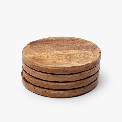Buy Coaster - Minimal Round Wooden Tea & Coffee Coasters For Home & Kitchen | Table Decor Set Of 4 by Casa decor on IKIRU online store
