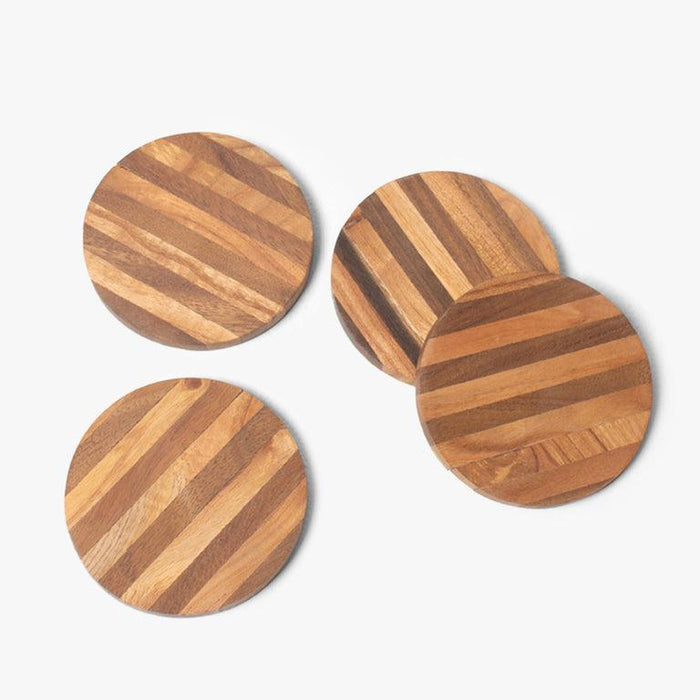 Buy Coaster - Striped Round Tea & Coffee Coasters for Tableware And Home Set Of 4 by Casa decor on IKIRU online store