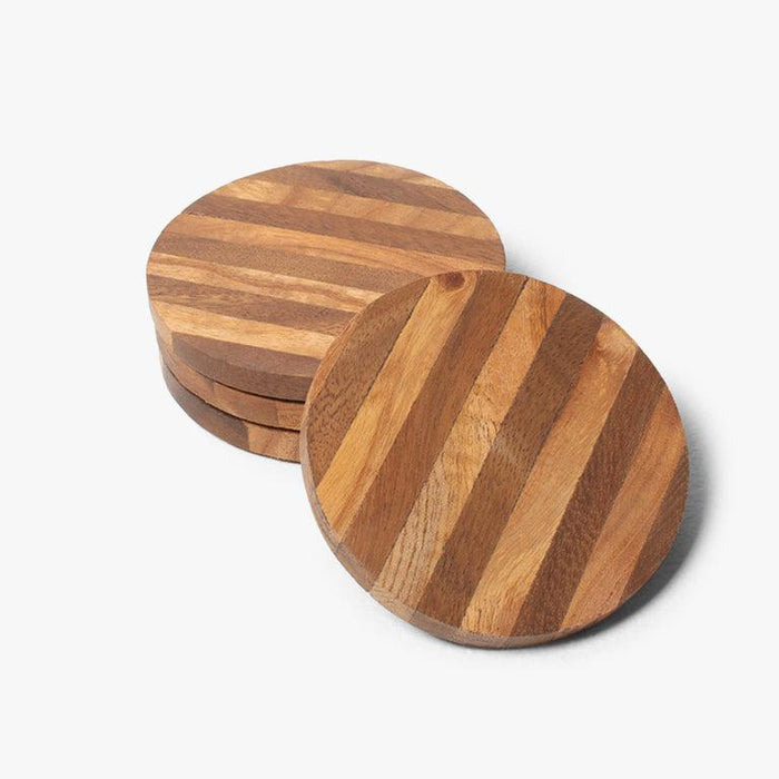 Buy Coaster - Striped Round Tea & Coffee Coasters for Tableware And Home Set Of 4 by Casa decor on IKIRU online store