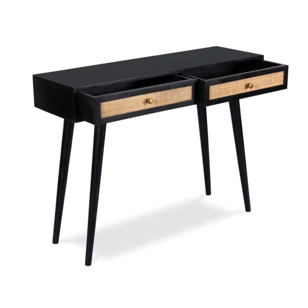 Buy Console Table - Cotswold Rattan Black Console Table by Home Glamour on IKIRU online store