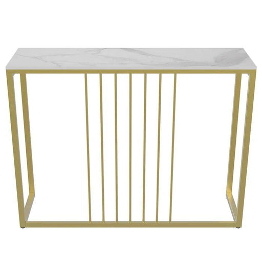 Buy Console Table - Gold Metallic Marble Top Rectangular Console Table | Side Table For Home & Living Room by Handicrafts Town on IKIRU online store