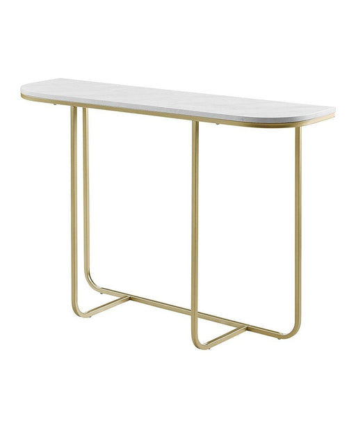 Buy Console Table - Gold Rectangular Metal & Marble Top Modern Console Table | Side Table For Living Room by Handicrafts Town on IKIRU online store