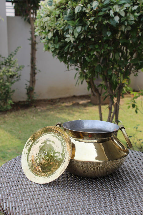 Buy Cookware - Brass Patili With Lid | Baltoyi | Large Stewpot For Cooking by Indian Bartan on IKIRU online store