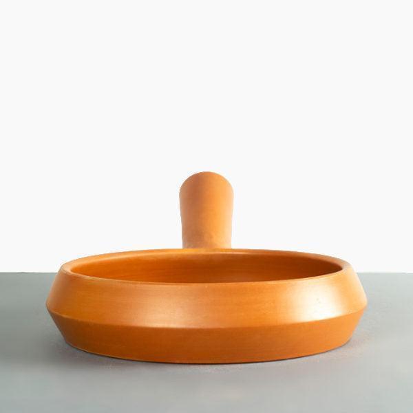 Buy Cookware - Brown Terracotta Arth Frying Pan With Handle | Eco Friendly Cookware For Kitchen by Rayden on IKIRU online store