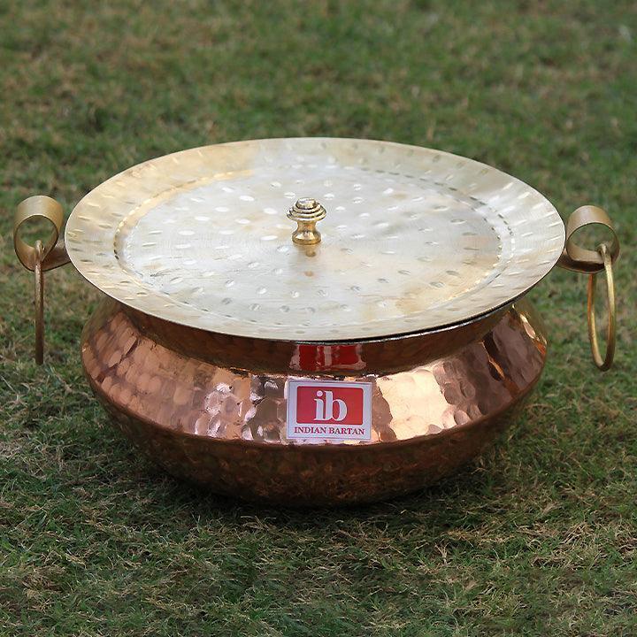 Buy Cookware - Copper Brown Handi With Lid | Traditional Sipri & Degh Bartan by Indian Bartan on IKIRU online store