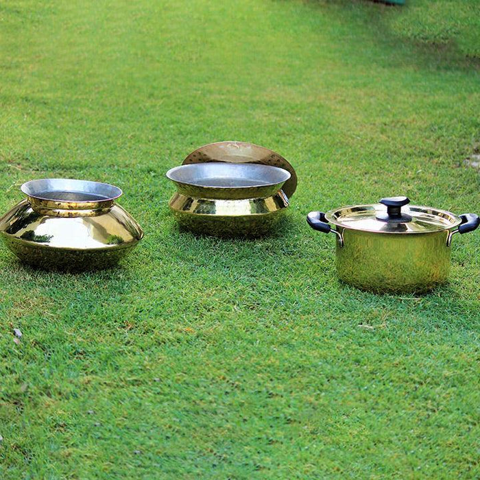 Buy Cookware - Golden Brass Top Stew Pan For Cookware & Kitchen Utilities by Indian Bartan on IKIRU online store
