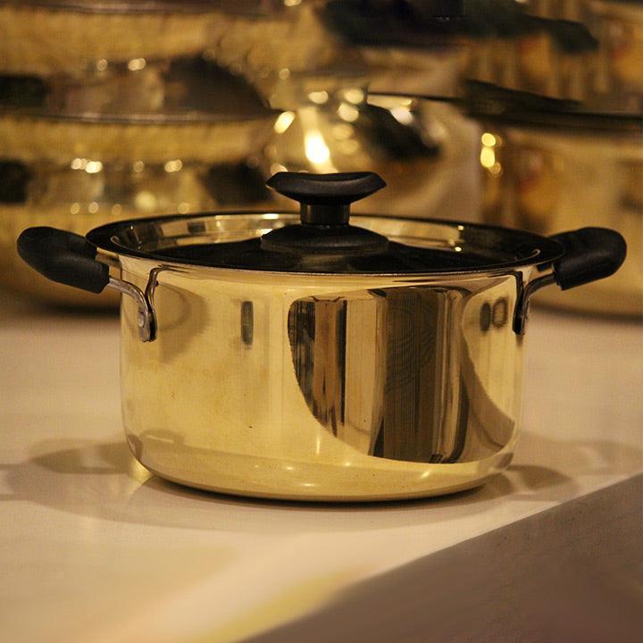 Buy Cookware - Golden Brass Top Stew Pan For Cookware & Kitchen Utilities by Indian Bartan on IKIRU online store