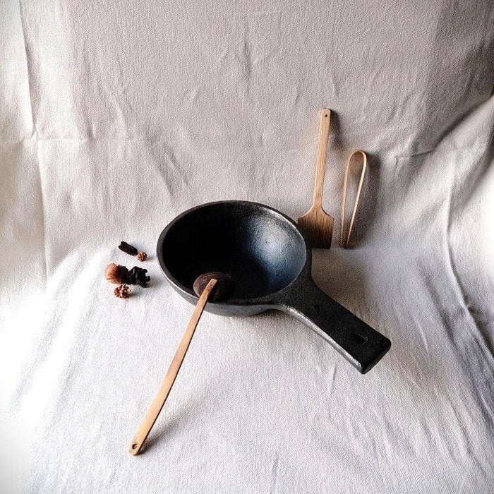 Buy Cookware - Longpi Black Pottery Deep Frying Pan | Cookware For Kitchen by Terracotta By Sachii on IKIRU online store