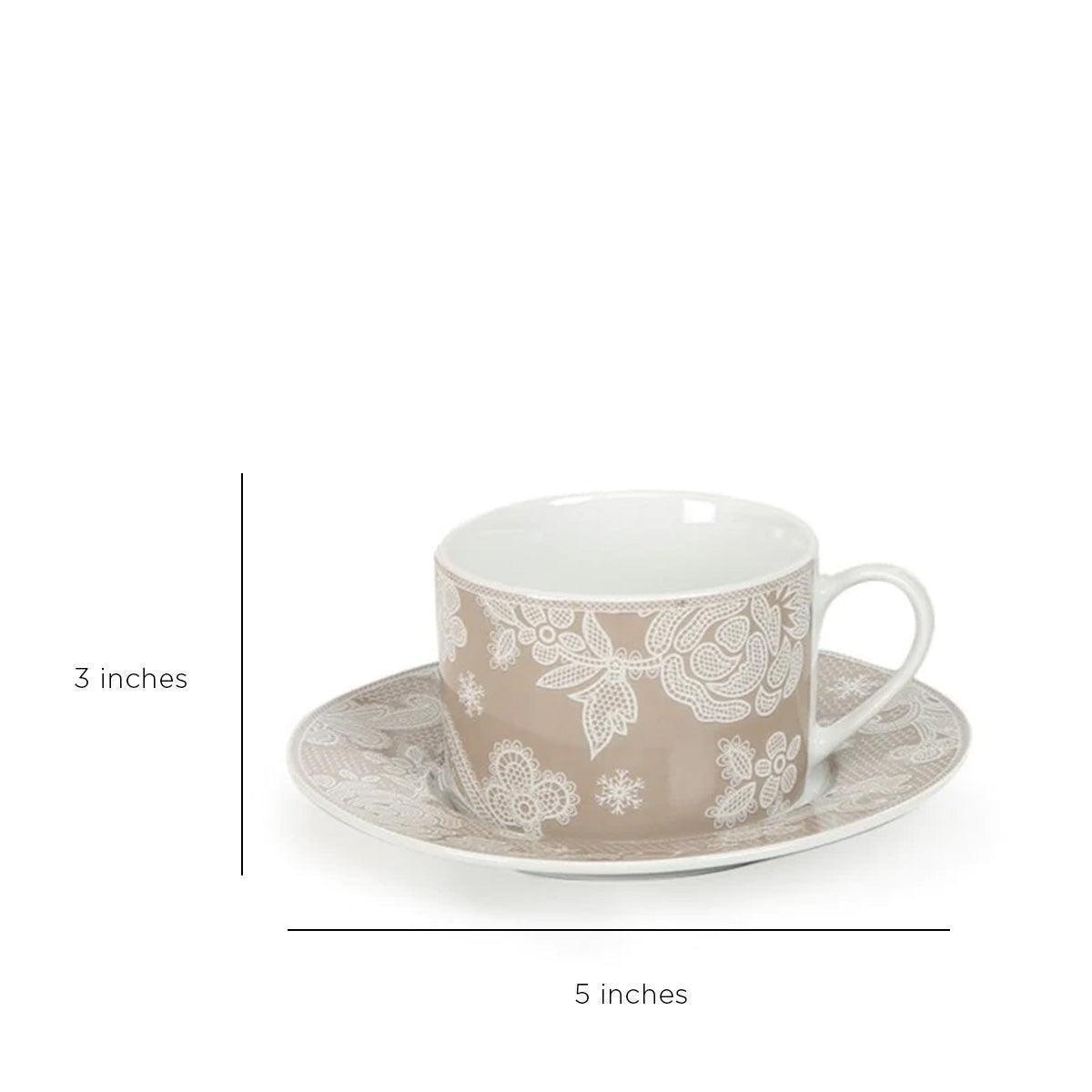 Buy Cups & Mugs - Beautiful Printed Cup & Saucer Set | Multicolor Floral Tea Coffee Serving Set by Home4U on IKIRU online store