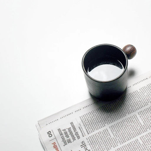 Buy Cups & Mugs - Black Ball Mug for Kitchen | Coffee Cup with Wooden Ball by Objectry on IKIRU online store