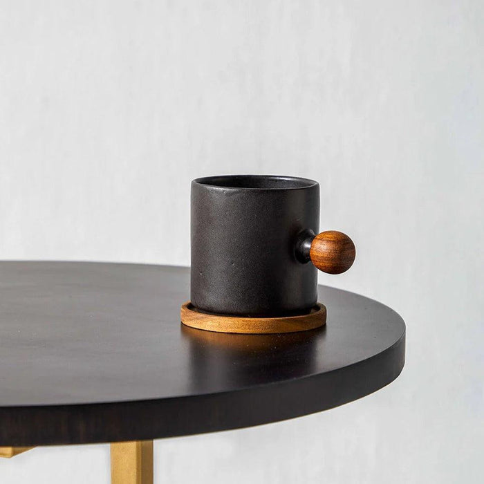 Buy Cups & Mugs - Black Ball Mug for Kitchen | Coffee Cup with Wooden Ball by Objectry on IKIRU online store