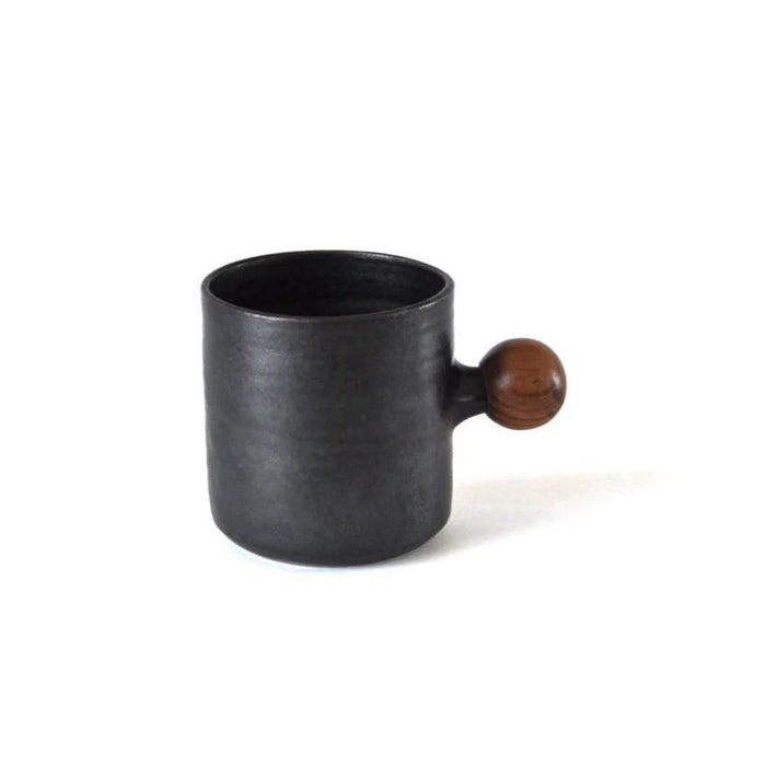 Buy Cups & Mugs - Black Ball Mug for Kitchen | Coffee Cup with Wooden Ball by Objectry on IKIRU online store